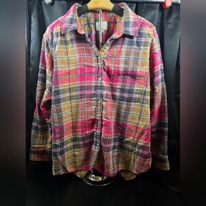 American Eagle‎ Plaid Boyfriend Shirt – 100% Cotton – Women’s Size L